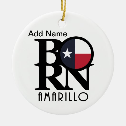 BORN Amarillo Texas Keramisch Ornament (Voorkant)