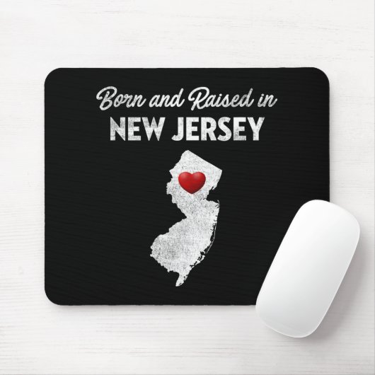 Born And Raised In New Jersey - New Jersey Nj  Muismat (Met muis)