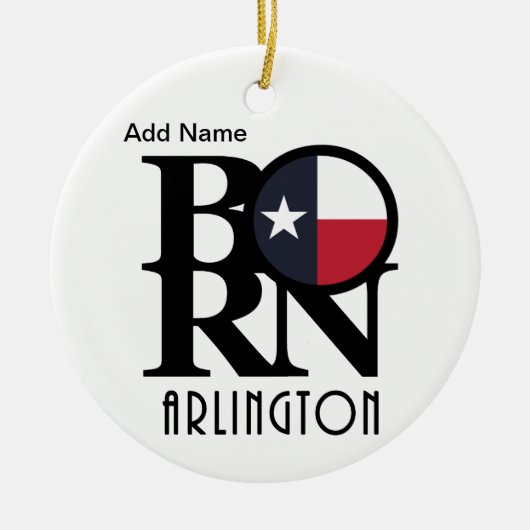 BORN Arlington Texas Keramisch Ornament (Voorkant)
