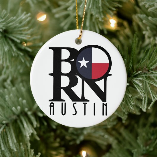BORN Austin Texas Keramisch Ornament (Boom)