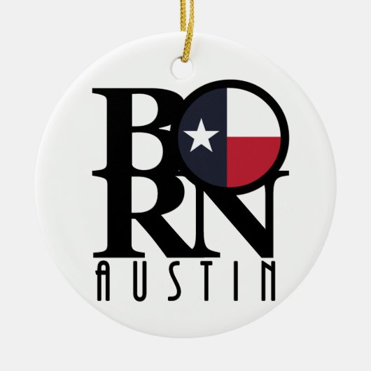 BORN Austin Texas Keramisch Ornament (Voorkant)
