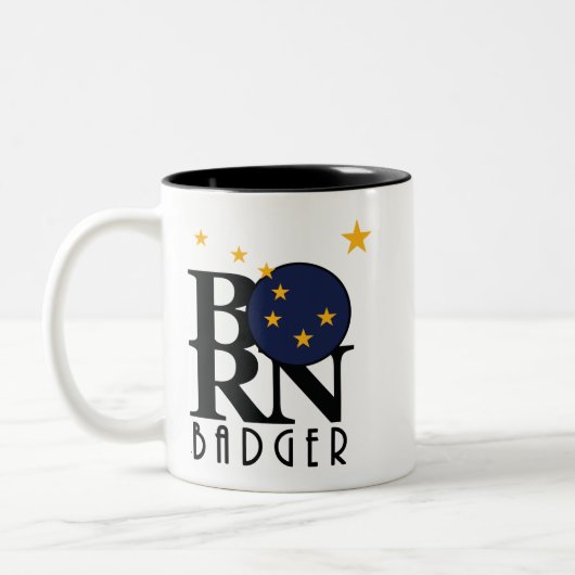 BORN Badger Alaska 11oz Tweekleurige Koffiemok (Links)