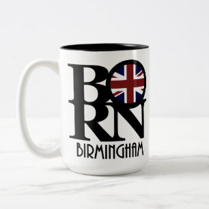 BORN Birmingham England 15oz Tweekleurige Koffiemok