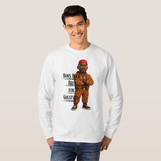 Born Bold Bred for Greatness,Afro modern,3d T-shirt (Voorkant volledig)