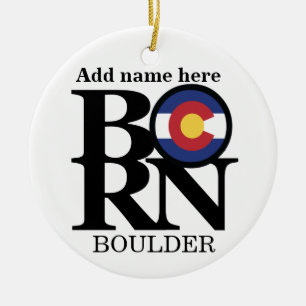 BORN Boulder CO = Personeelsversiering Keramisch Ornament
