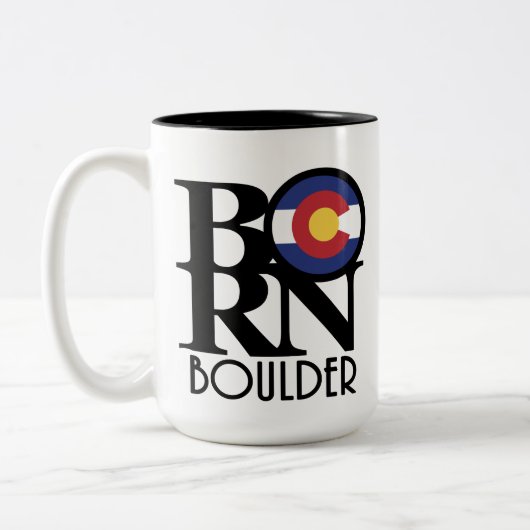 BORN Boulder Colorado 15oz Tweekleurige Koffiemok (Links)