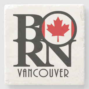 BORN British Columbia (Canadese vlag) Stenen Onderzetter