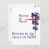 Born British English By the grace of GOD Briefkaart (Voorkant / Achterkant)