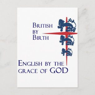 Born British English By the grace of GOD Briefkaart