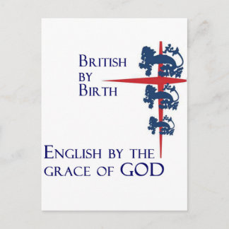 Born British English By the grace of GOD Briefkaart