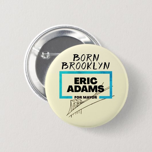Born Brooklyn: Eric Adams voor burgemeester Button (Voorkant /achterkant)