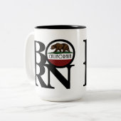 BORN California 15oz Tweekleurige Koffiemok (Voorkant links)