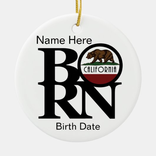 BORN California Custom Keramisch Ornament (Voorkant)