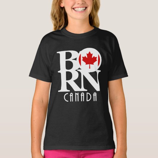 BORN Canada (witte tekst) T-shirt (Voorkant)