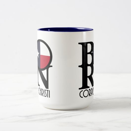 BORN Corpus Christi Texas 15oz Tweekleurige Koffiemok (Center)
