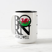 BORN Crickhowell Wales 15oz Tweekleurige Koffiemok (Voorkant links)