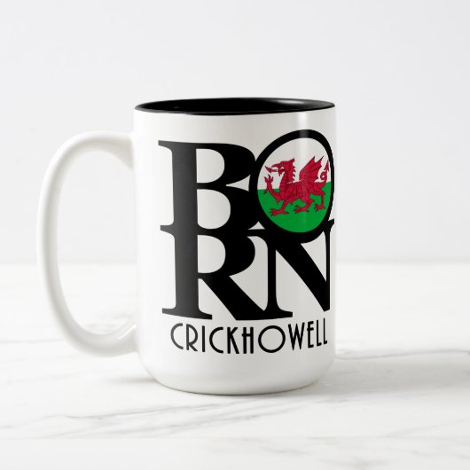 BORN Crickhowell Wales 15oz Tweekleurige Koffiemok (Links)