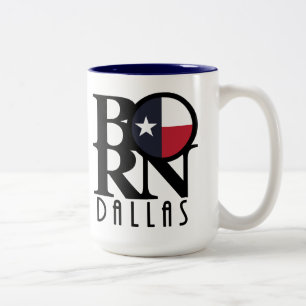 BORN Dallas Texas 15oz Tweekleurige Koffiemok