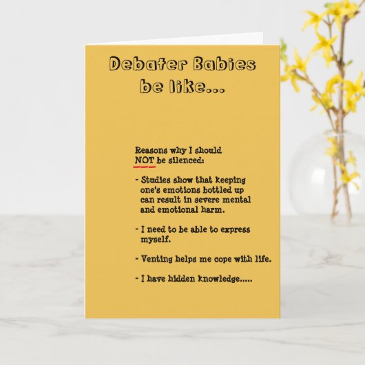 Born Debater Card Kaart (Gele Bloem)