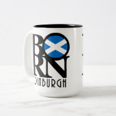 BORN Edinburgh Scotland 15oz Tweekleurige Koffiemok (Voorkant links)
