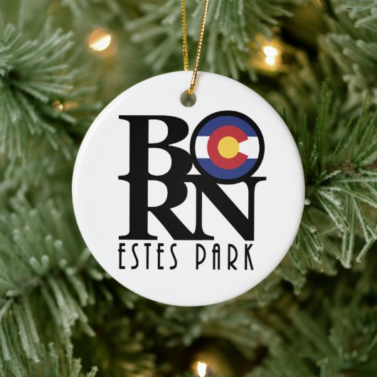 BORN Estes Park Colorado Keramisch Ornament (Boom)