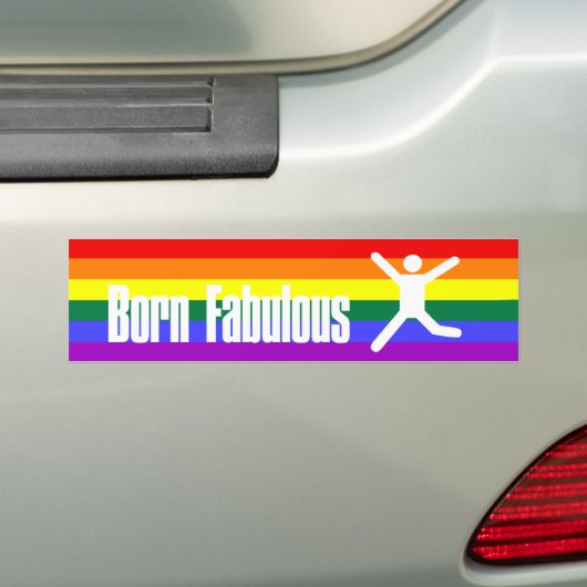 Born Fabulous Gay Pride Rainbow Bumpersticker (Op auto)