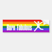 Born Fabulous Gay Pride Rainbow Bumpersticker (Voorkant)
