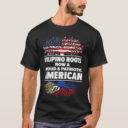 Born Filipino Philippines American USA Citizenship T-shirt (Voorkant)
