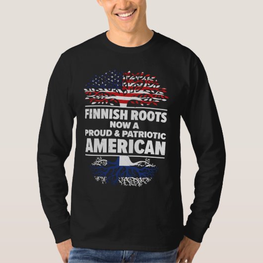 Born Finnish Finland American USA Citizenship T-shirt (Voorkant)