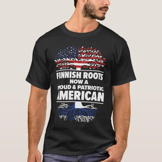 Born Finnish Finland American USA Citizenship T-shirt (Voorkant)