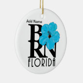 BORN Florida Blue Hibiscus Custom Keramisch Ornament (Rechts)