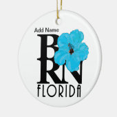 BORN Florida Blue Hibiscus Custom Keramisch Ornament (Links)