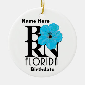 BORN Florida Blue Hibiscus Keramisch Ornament