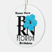 BORN Florida Blue Hibiscus Keramisch Ornament (Links)
