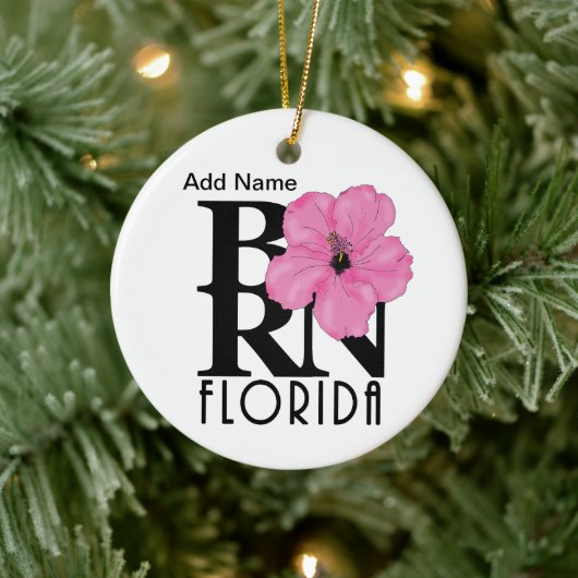 BORN Florida Pink Hibiscus Custom Ornament (Boom)