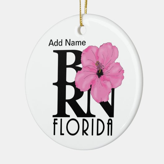 BORN Florida Pink Hibiscus Custom Ornament (Links)