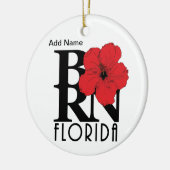 BORN Florida Red Hibiscus Custom Keramisch Ornament (Links)