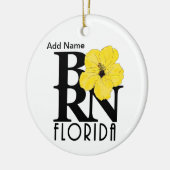 BORN Florida Yellow Hibiscus Custom Keramisch Ornament (Links)