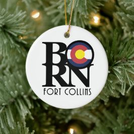 BORN Fort Collins Colorado Keramisch Ornament