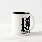 BORN Fredericksburg TX Tweekleurige Koffiemok (Voorkant rechts)
