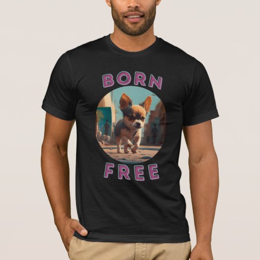 Born Free baby. Liefde honden, liefdesvrijheid. T-shirt (Voorkant)