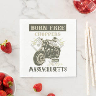 Born Free Choppers Massachusetts Napkins Servet