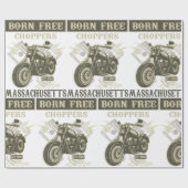 Born Free Choppers Motorcycle Massachusetts Cadeaupapier (Vlak)
