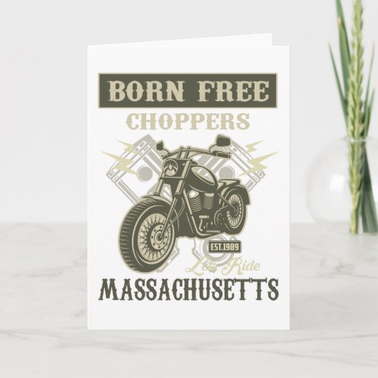 Born Free Choppers Motorcycle Massachusetts Kaart (Voorkant)
