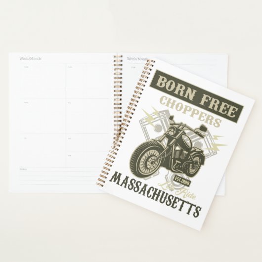Born Free Choppers Motorcycle Massachusetts Planner (Display)