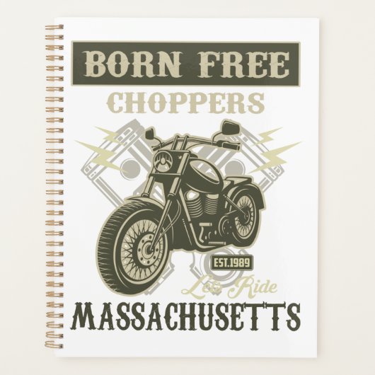 Born Free Choppers Motorcycle Massachusetts Planner (Voorkant)