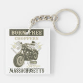 Born Free Choppers Motorcycle Massachusetts Sleutelhanger (Achterkant)