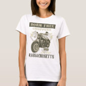 Born Free Choppers Motorcycle Massachusetts T-shirt (Voorkant)