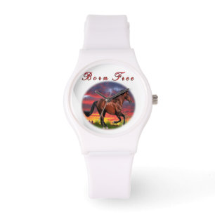 Born free Horse art Horloge