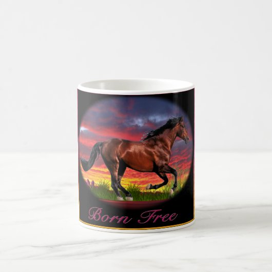 Born free horse art koffiemok (Center)
